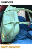 Weiyinxing Trend Crossbody Bags for Women 2023 Green Solid Shoulder Bag Designer Handbags and Purses big Women Messenger Bag