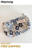 Weiyinxing Jacquard Flower Women's Cosmetic Bag Simple Portable Ladies Small Coin Purse Floral Handbags Student Girls Storage Bags