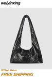 weiyinxing Metal Mesh Women Shoulder Bags Designer Shiny Lady Handbags Silver Glitter Evening Party Bag Large Tote Feamle Purses2023