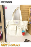 weiyinxing Fashion Women Shoulder Bag for College Girls Bookbag Cute Casual Waterproof Make Up Bag Kawaii Summer Sweet Schoolbag