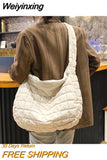 Weiyinxing New Big Shoulder Bag Space Cotton Handbag Woman Casual Tote Down Diagonal Bags Feather Padded Ladies Shopping Pack