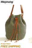 Weiyinxing Rattan Women Shoulder Bags Wicker Woven Large Capacity Tote Tassel Crossbody Bag 2023 Summer Beach Big Purses Travel Bag