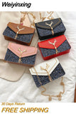Weiyinxing Square Bag 2023 Fashion Shoulder Bags for Women Crossbody Daily Wild Chain Simple Leather Female Messenger Phone Wallet