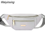 Weiyinxing Women Plaid Waist Bag Female Oxford Waterproof Belt Bags Designer Crossbody Chest Bag Ladies Fashion Fanny Pack Banana Hip Purse