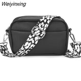 Weiyinxing YIDE Solid Classic Purses and Handbags Women Wide Fabric Strap Crossbody Bag Ladies Luxury Daily Use Zipper Shoulder Bags