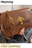 Weiyinxing Classic Vintage Luxury Designer For Women Shoulder Bags New Summer Fashion Leather Handbag Simple Style Casual PU Crossbody