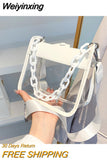 Weiyinxing Summer Women Clear Transparent Crossbody Bag Female Jelly Handbags and Purses Acrylic Chain Square Shoulder Bag Bolsos