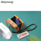 Weiyinxing Square Round Mulit Style Straw Bag Handbags Women Summer Rattan Bag Handmade Woven Beach Circle Bohemia Handbag New Fashion