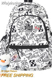 Weiyinxing Print Female Laptop College Packet Girl Travel Harajuku Book Backpack Lady Kawaii Graffiti Bags Fashion Women SchoolBag