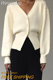 Weiyinxing Sweater Cardigan Coat Women 2023 New Korean Fashion Casual Elegant Long Sleeve Knitted Tops Knitwear Outwear Pull Femme