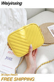 Weiyinxing Striped Crossbody Bags For Women Square Tassel Shoulder Bag Pu Leather Small Chain Ladies Handlbags