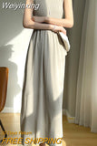 Weiyinxing Summer New Fashion Women's Unique And Elegant Formal Occasion Dress Sleeveless Tank Top Dress Long Dress Ice Silk Robe