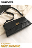 Weiyinxing Leather Crossbody Bags for Women 2023 Vintage Latest Trend Designer Small Handbags Female Solid Color Shoulder Bag