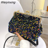 Weiyinxing designer purses and handbags for women Sequined tote bag Shining fashion crossbody bags lady shoulder evening clutch 2023