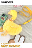 Weiyinxing Big White Goose Messenger Bag New Style Duck Cross Body Bag Cute Funny Plush Doll One Shoulder Cosmetic Bag