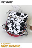 weiyinxing Larg Backpack Cow Zebra Women Leather Rucksack Women's Knapsack Travel Backpacks Shoulder School Bags Mochila Back Pack