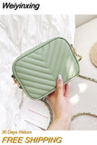Weiyinxing Striped Crossbody Bags For Women Square Tassel Shoulder Bag Pu Leather Small Chain Ladies Handlbags