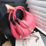 Weiyinxing Brand Tote Bag For Women 2023 Fashion Handbag And Purse Luxury Pearl Necklace Lady Crossbody Bag Simple Women's Shoulder Bag