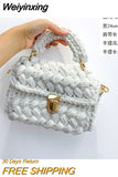 Weiyinxing Rope Woven Women Handbags Designer Knitting Chains Shoulder Crossbody Bag Casual Lady Hand Bags Small Flap Purses 2023