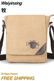 Weiyinxing Canvas Man Bag Famous Designer Vintage Male Single Shoulder Bag Daily Carry Messenger Bags School Crossbody Bag 25*9*30cm