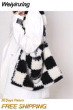 Weiyinxing Design Women Soft Plush Shoulder Bag Fashion Ladies Faux Fur Chain Handbags Large Capacity Female Furry Tote Bags