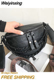 Weiyinxing Women's Fanny Pack 2023 Retro New Waist Bag Thick Chain Shoulder Crossbody Chest Bag Lady Belt Bag Designer Brand Handbag