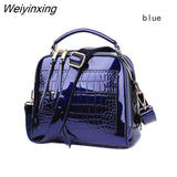 Weiyinxing YIDE New Designer Women's Handbags Quality Oil Pu Women Messenger Bag Crocodile Pattern Patent Leather Shoulder Bags Ladies