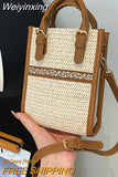 Weiyinxing Summer New Straw Shoulder Bag Square Fashion Handbags Designer Crossbody Bags For Women Small Top-handle Bag