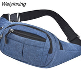 Weiyinxing Men Women Waist Bag Casual Fanny Pack Purse Large Phone Belt Bag Pouch Canvas Outdoor Travel Phone Bag Banana Hip Bags