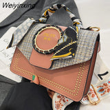 Weiyinxing Texture Bag for Women New Fashion Hand-held One-shoulder Women's Bag Broadband Messenger Western Style Small Square Bag