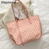 Weiyinxing Women's Tote Bag 2023 Early Autumn New Shoulder Bag Korean Fashion Letter Big Bag Simple Trend Shoulder Bag