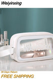 Weiyinxing Leather Cosmetic Bag PVC Transparent Case Travel Organizer Box with Zipper Different Sizes Wash Clear Makeup Artist Tool Bags
