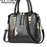 Weiyinxing YIDE Retro Alligator Women Luxury PU Leather Handbag Female Tassel Designer Shoulder Messenger Bag Casual Ladies Tote Bolsas