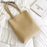 Weiyinxing YIDE New 2023 Women's Bag New Vertical Korean Fashion Solid Color Bag Casual Shoulder Bag Large Capacity Portable Tote Bag