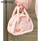 Weiyinxing Autumn Winter Cute Cotton Padded Trendy Soft Kawaii Cloud Messenger Bag Ladies Bag Tote Bag Side Bag for Ladies Purse