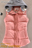 Weiyinxing Women Cotton Vest Winter Coat Casual Pocket Casual Hooded Waistcoat Female Sleeveless Jacket Autumn Warm Vest Parkas 6XL