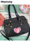Weiyinxing Harajuku Women Shoulder Bag Japanese JK Uniform Itabag Fashion Patchwork PU Kawaii Crossbody Bags Femme Casual Bolso Mujer