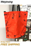Weiyinxing Ladies Drawstring Large Capacity Shoulder Messenger Bag Waterproof Solid Color Crossbody Bags Shopping Folding Casual New