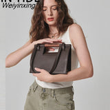 Weiyinxing Wooden Handle Women's Handbags Designer Square Shoulder Bags for Women 2023 Luxury Brand Flap Clutch Purses and Handbags