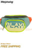 Weiyinxing Play Children's Waist Shoulder Bags Fashion Nylon Boys Kids Coin Purse Contrast Color Crossbody Bags Girls Small Handbags