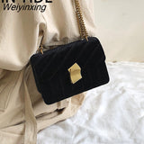 Weiyinxing Handbags Women Bags Designer Shoulder Vintage Velvet Chain Evening Clutch Bag Messenger Crossbody Bags for Women 2023