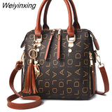 Weiyinxing YIDE Retro Alligator Women Luxury PU Leather Handbag Female Tassel Designer Shoulder Messenger Bag Casual Ladies Tote Bolsas