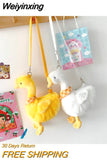 Weiyinxing Big White Goose Messenger Bag New Style Duck Cross Body Bag Cute Funny Plush Doll One Shoulder Cosmetic Bag