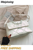 Weiyinxing Designer Shoulder Bag Women Quality Nylon Crossbody Bags Winter Women's Chain Handbags and Purses Ladies Fashion Clutch
