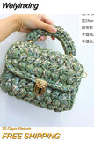 Weiyinxing Rope Woven Women Handbags Designer Knitting Chains Shoulder Crossbody Bag Casual Lady Hand Bags Small Flap Purses 2023