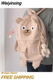 Weiyinxing Junior School Girls Primary School Students College Wind and Day Department Cute Bear Cartoon Large Capacity Backpack