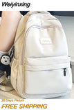 Weiyinxing Women's Backpack Solid Color Female Multi-pocket Casual Man Travel Bag High Quality Schoolbag for Teenage Girl Book Knapsack