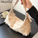 Weiyinxing New Casual All-match Messenger Bag High Quality Canvas Bag Fashion Lady Niche Design Personality One-shoulder Armpit Bag