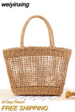 weiyinxing rattan women handbags wicker woven hollow shoulder bags summer beach basket straw bag bali big purses large capacity tote