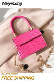 Weiyinxing Pattern Pink Crossbody Bag for Women Fashion All-match Female Chain Shoulder Bags Mini Purses Handbags Designer Bags